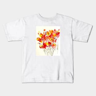 Orange Flowers Kids T-Shirt